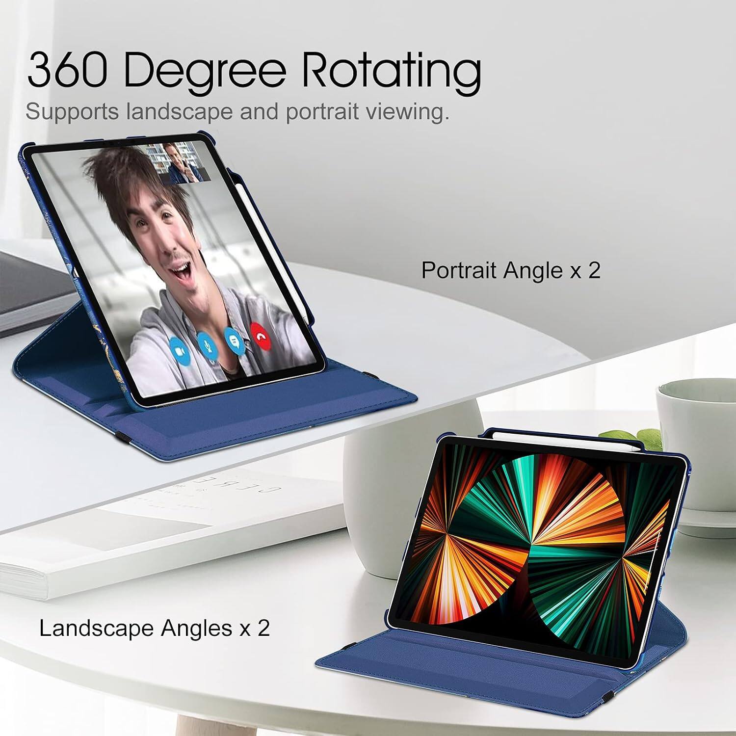 360 Degree Rotating  
Supports landscape and portrait viewing.  
Portrait Angle x 2  
Landscape Angles x 2