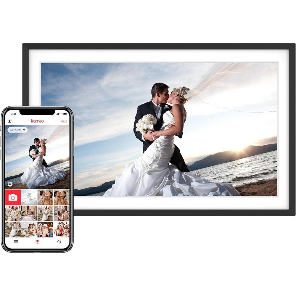 MOSZAR LLC - 15.6" Frameo WiFi Digital Photo Frame, 32GB, 1920x1080 IPS Touch Screen, App Sharing