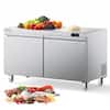 Front. Coolski - Coolski 60 in. Commercial Undercounter Refrigerator Sandwich & Salad Prep Table, 17.6 cu. ft. Food Prep Station - Stainless steel.