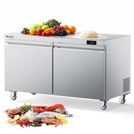 Coolski - 60 in. Commercial Undercounter Refrigerator Sandwich & Salad Prep Table, 17.6 cu. ft. Food Prep Station - Stainless Steel