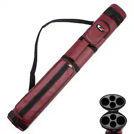 GSE Games & Sports Expert - 2x2 Oval Hard Billiard Pool Cue Stick Carrying Case, Billiard Cue Case, Billiard Accessory - Burgundy