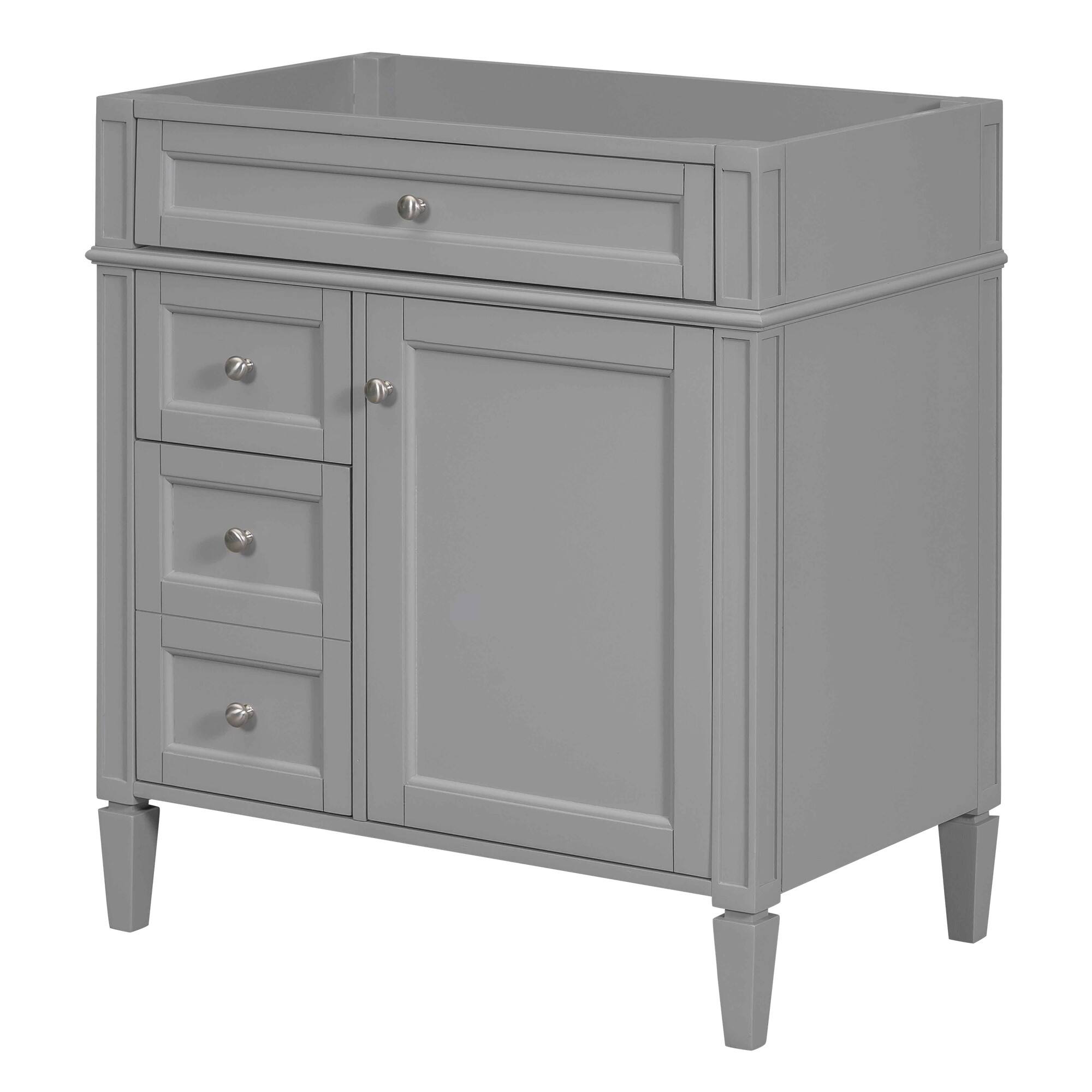 Alt View 1. Boyel Living - 30 Inch Bathroom Vanity Cabinet Only No Sink Green 2 Drawers and Tip Out DrawerGray - Gray.