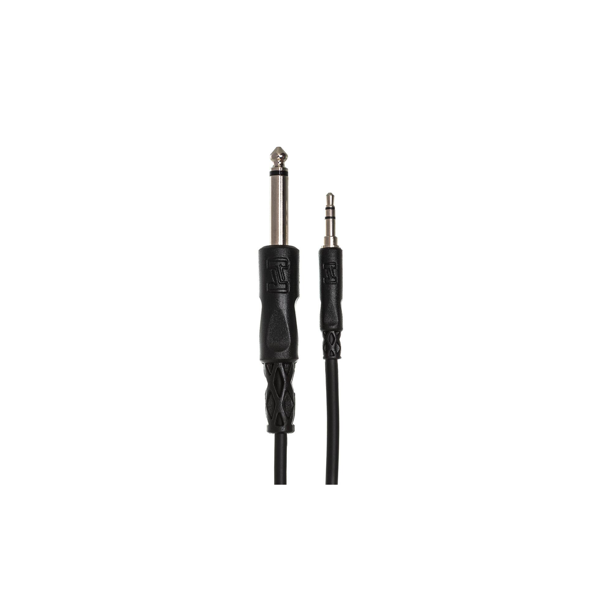 Left. HOSA - Hosa Mono Interconnect 1/4 in TS to 3.5 mm TRS (5-Ft).