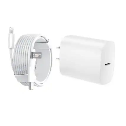 Front. Kitcheniva - Premium USB-C Charger Bundle Wall Adapter For iPhone 13 Series With 10 Ft Cable.