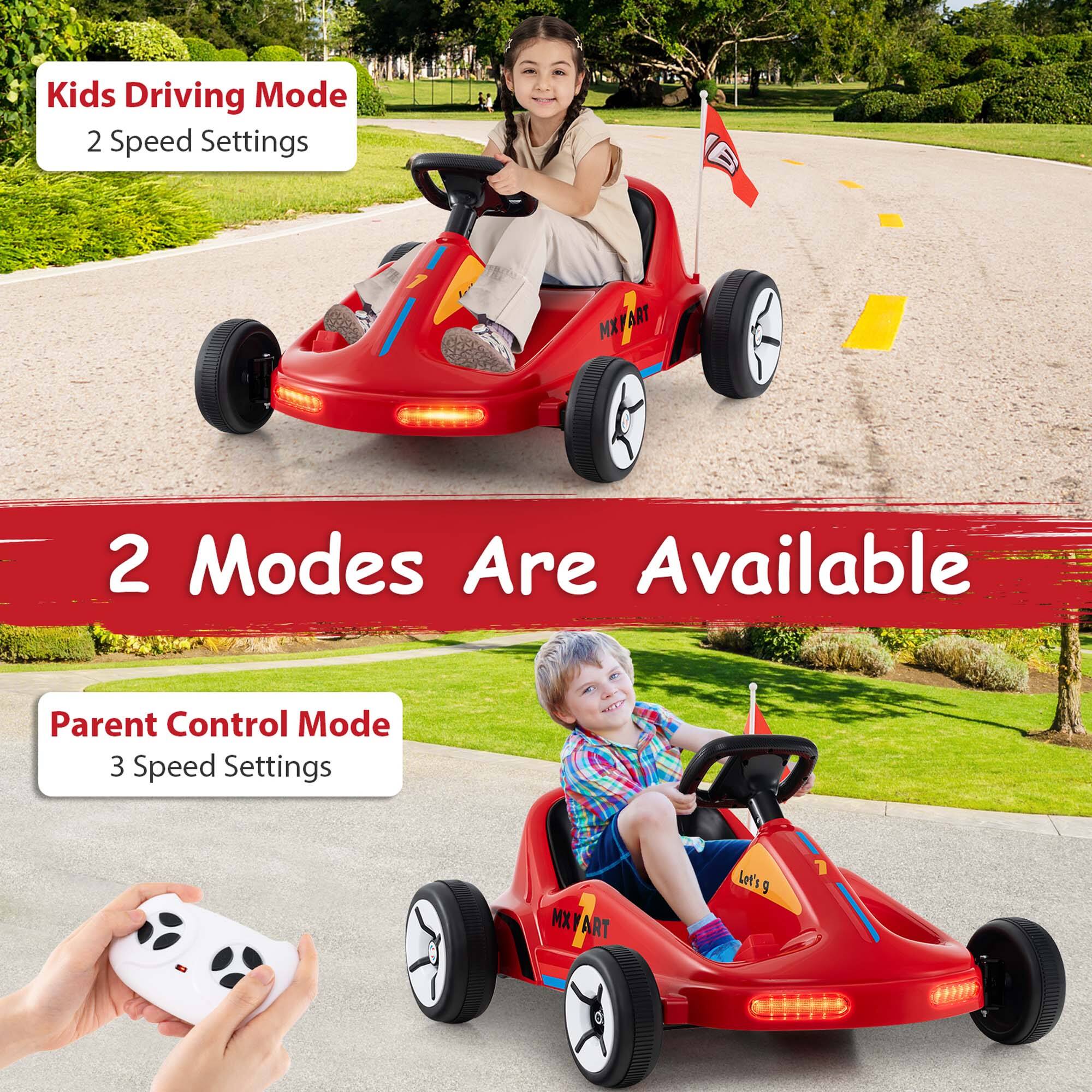Kids Driving Mode  
2 Speed Settings

2 Modes Are Available

Parent Control Mode  
3 Speed Settings