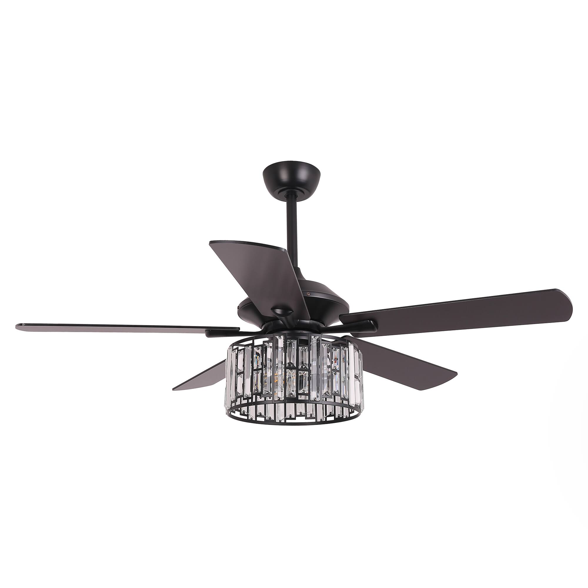 Alt View 10. Parrot Uncle - 52"Modern Crystal Chandelier Ceiling Fan with Light and Remote - Matte Black.