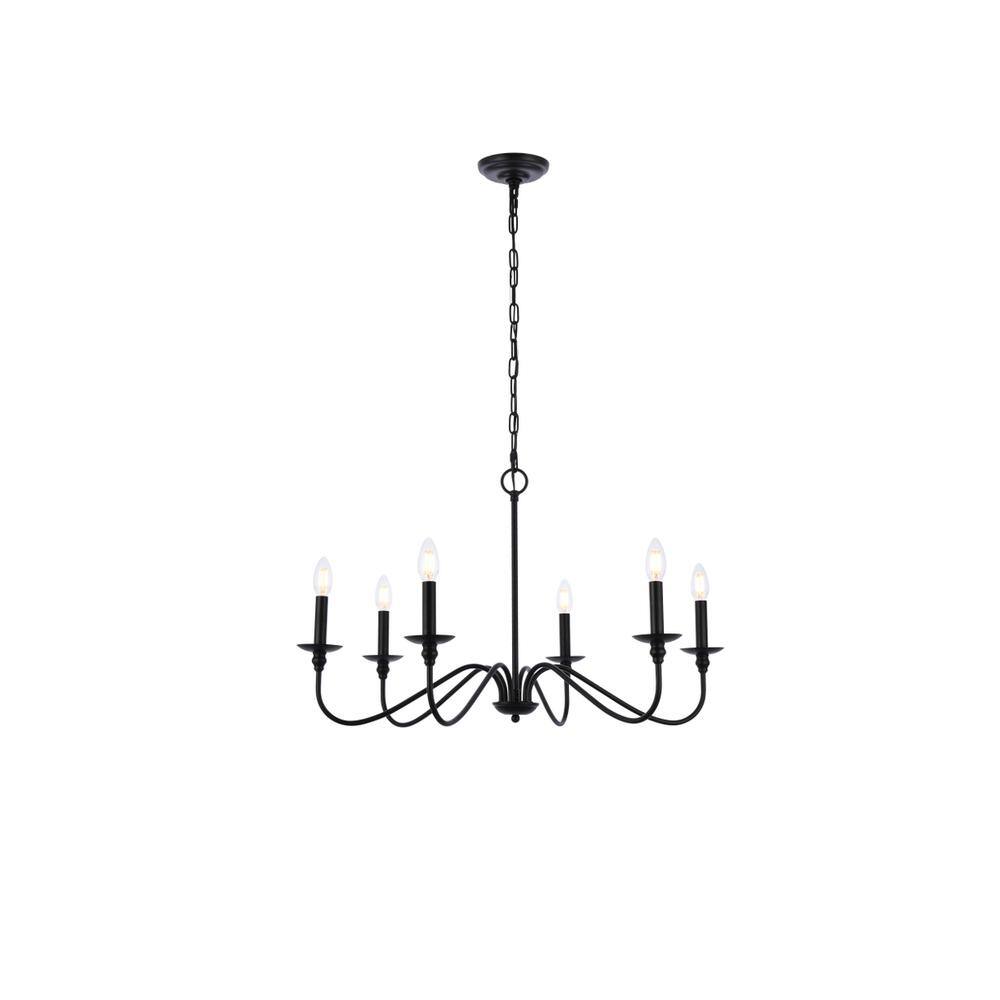 Left. Living District - Rohan 30 inch chandelier in matte black - Matte Black.
