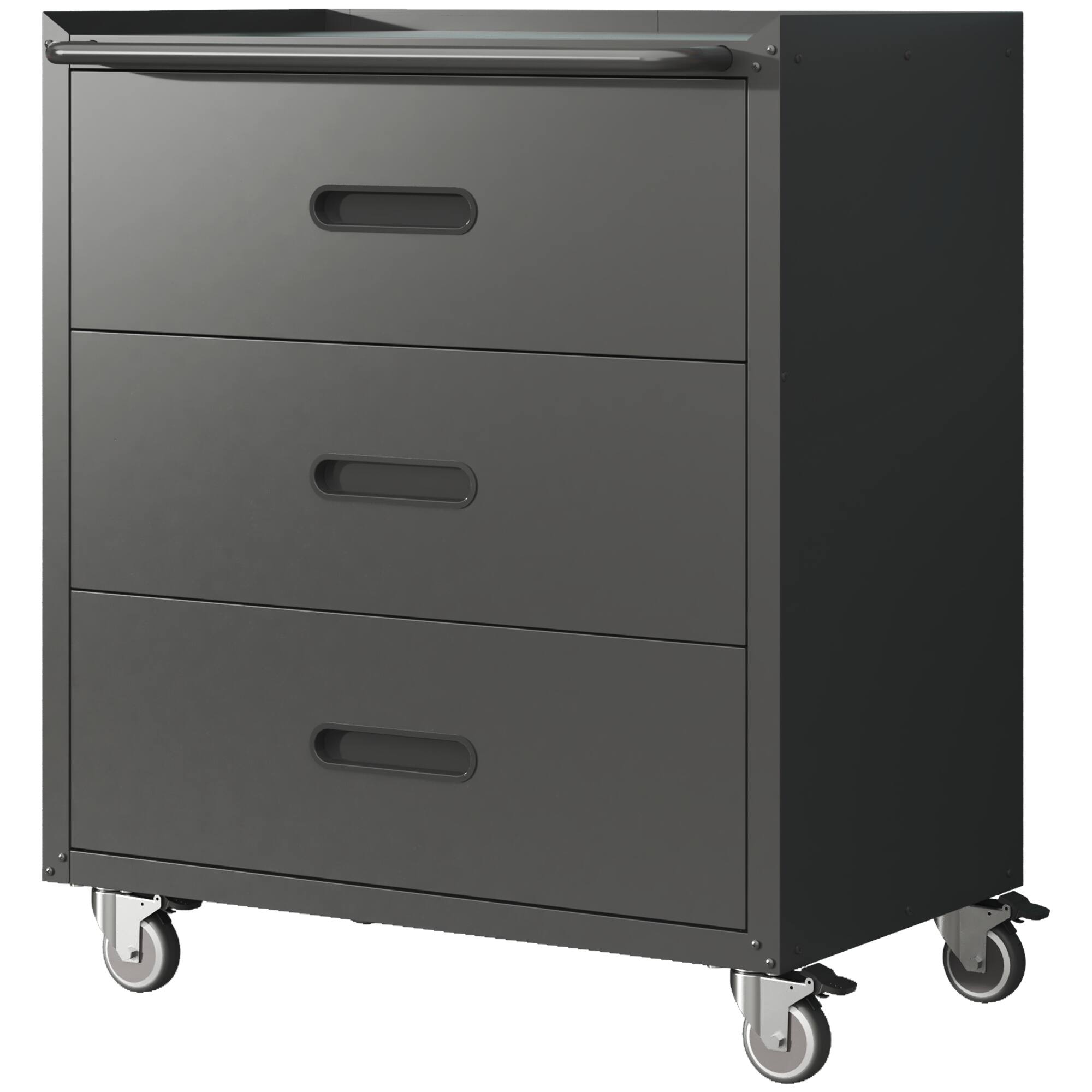 Alt View 1. LOVMOR - Heavy Duty Metal Storage Cabinet with Wheels 3 Drawer Tool Cabinet for Garage Office and Home Organization.