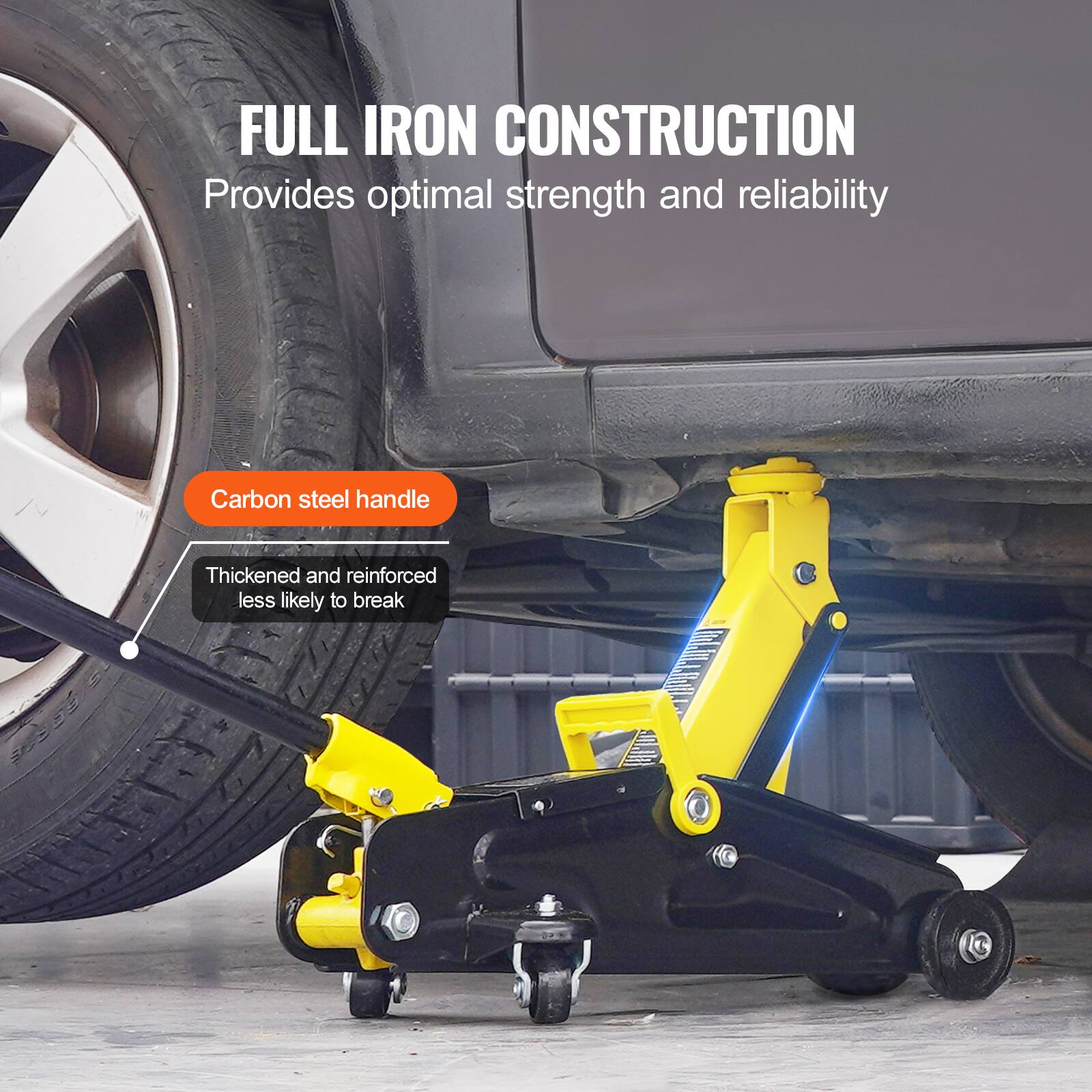 FULL IRON CONSTRUCTION  
Provides optimal strength and reliability  

Carbon steel handle  
Thickened and reinforced less likely to break