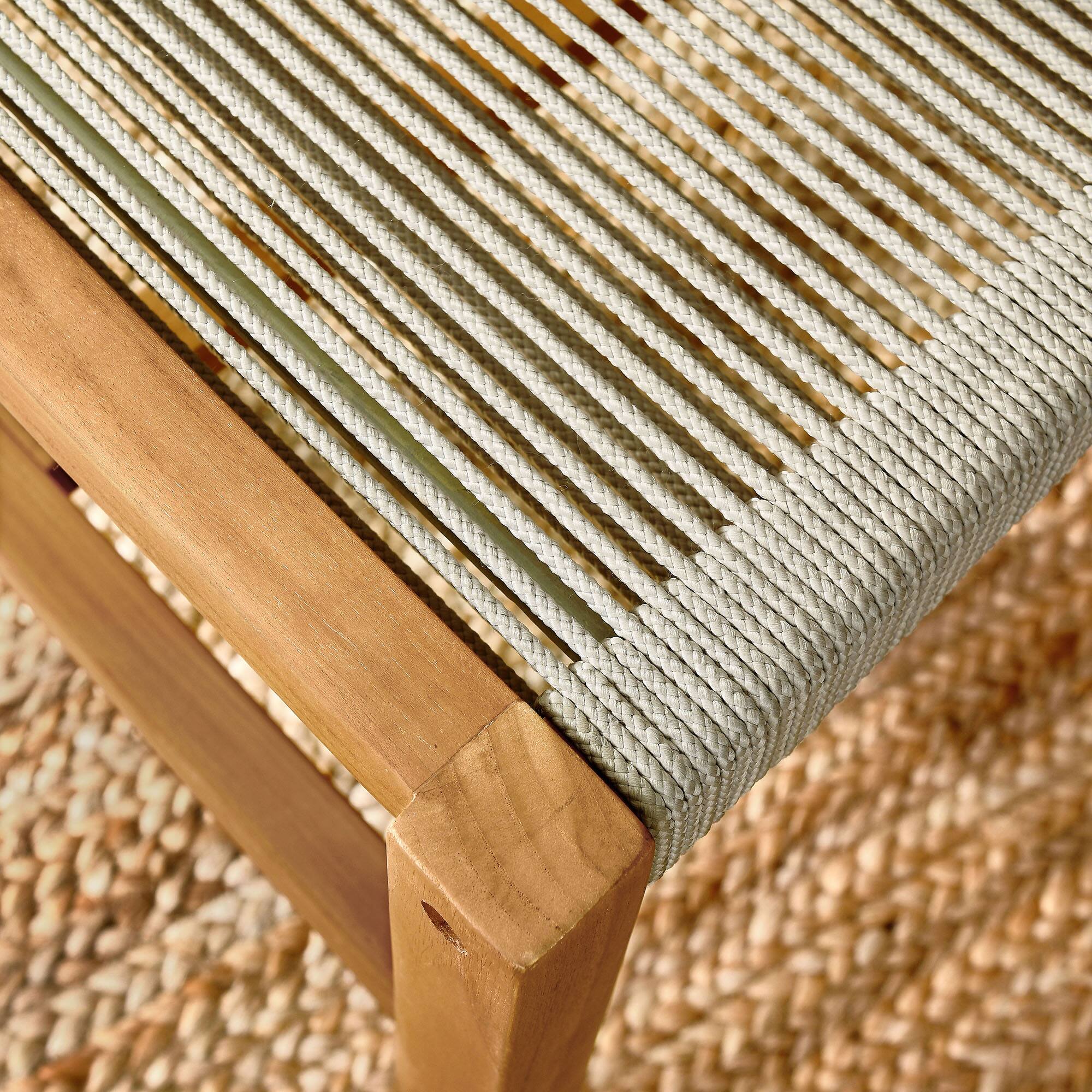 Alt View 1. Modway - Vienna Outdoor Patio Teak and Rope Armless Dining Chairs Set of 2 by Modway - Natural Natural.