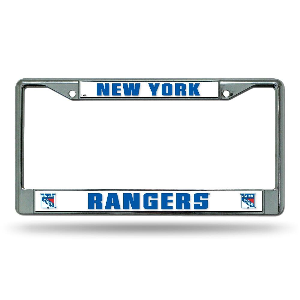 New York NY Rangers - 12" x 6" Standard Size - Chrome Metal License Plate Frame