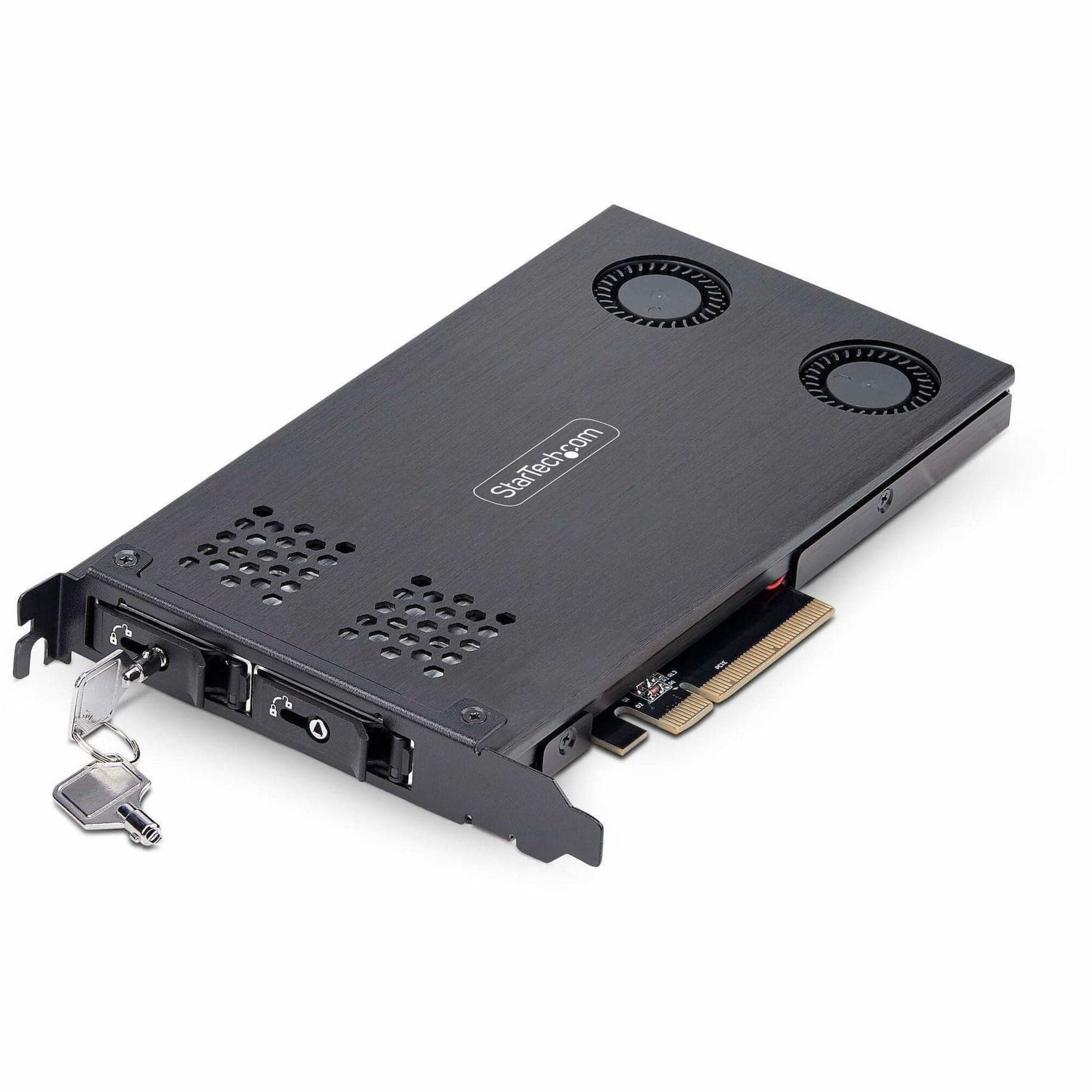 Startech - Dual-Bay M.2 NVMe SSD to PCIe x8 Removable Mobile Rack