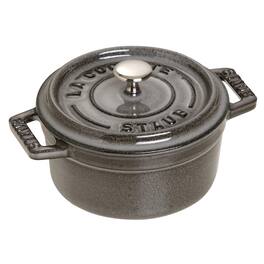 Staub - Cast Iron 0.25-qt Mini Round Cocotte - Graphite Grey