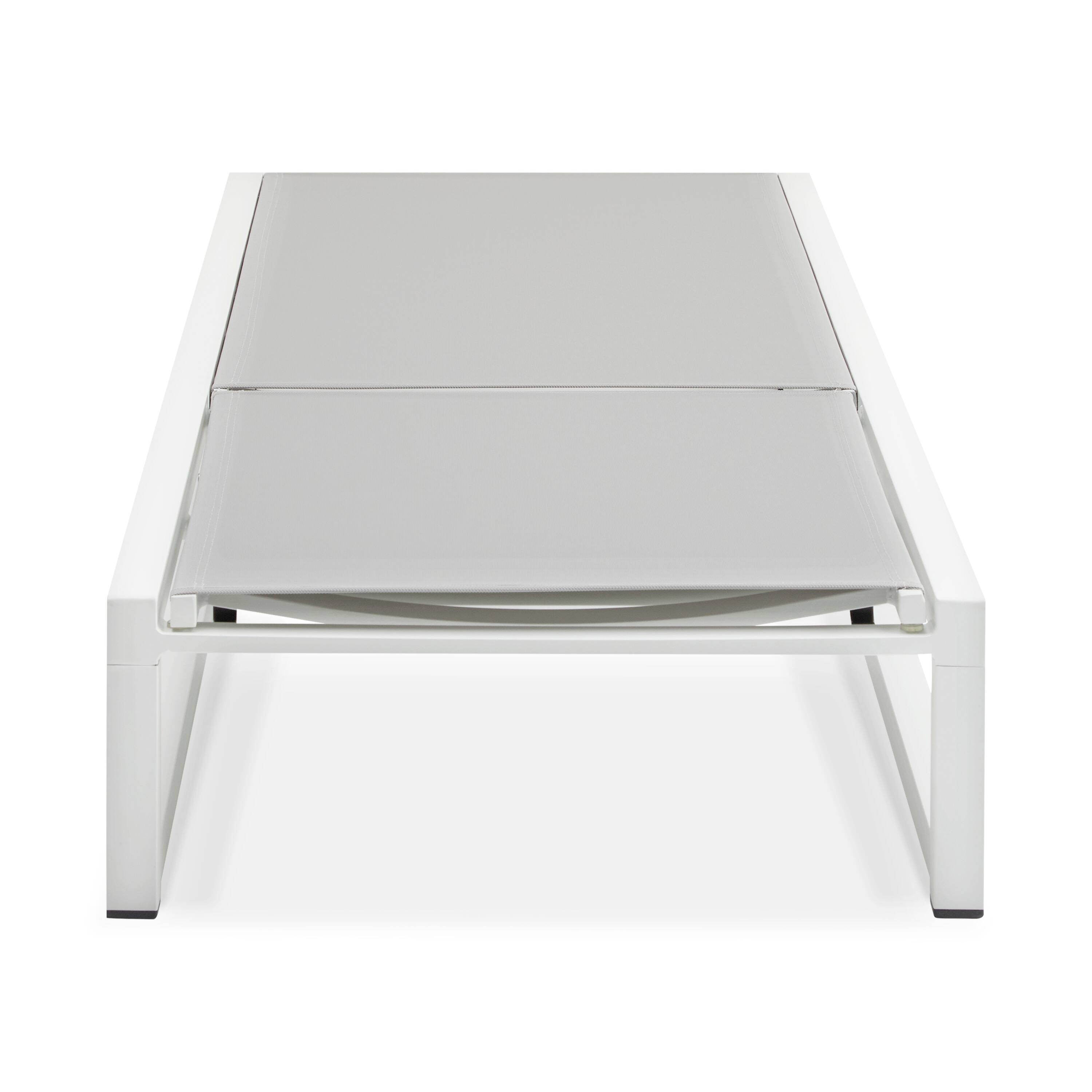 Alt View 4. Loheer - 2-Piece Chaise Lounge Set — 5-Position Adjustable Aluminum Patio Chairs with Breathable Mesh - Light Gray,White.