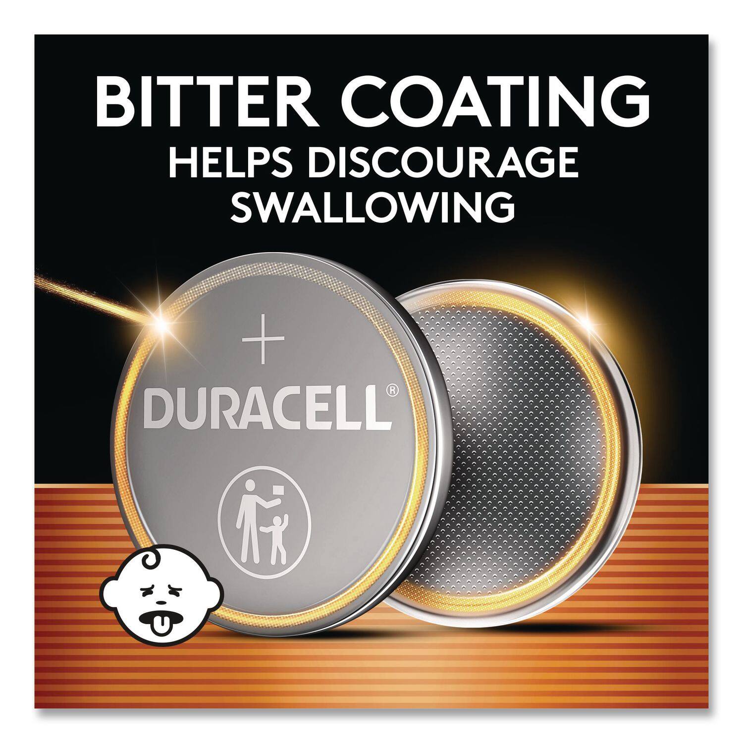 BITTER COATING HELPS DISCOURAGE SWALLOWING

DURACELL