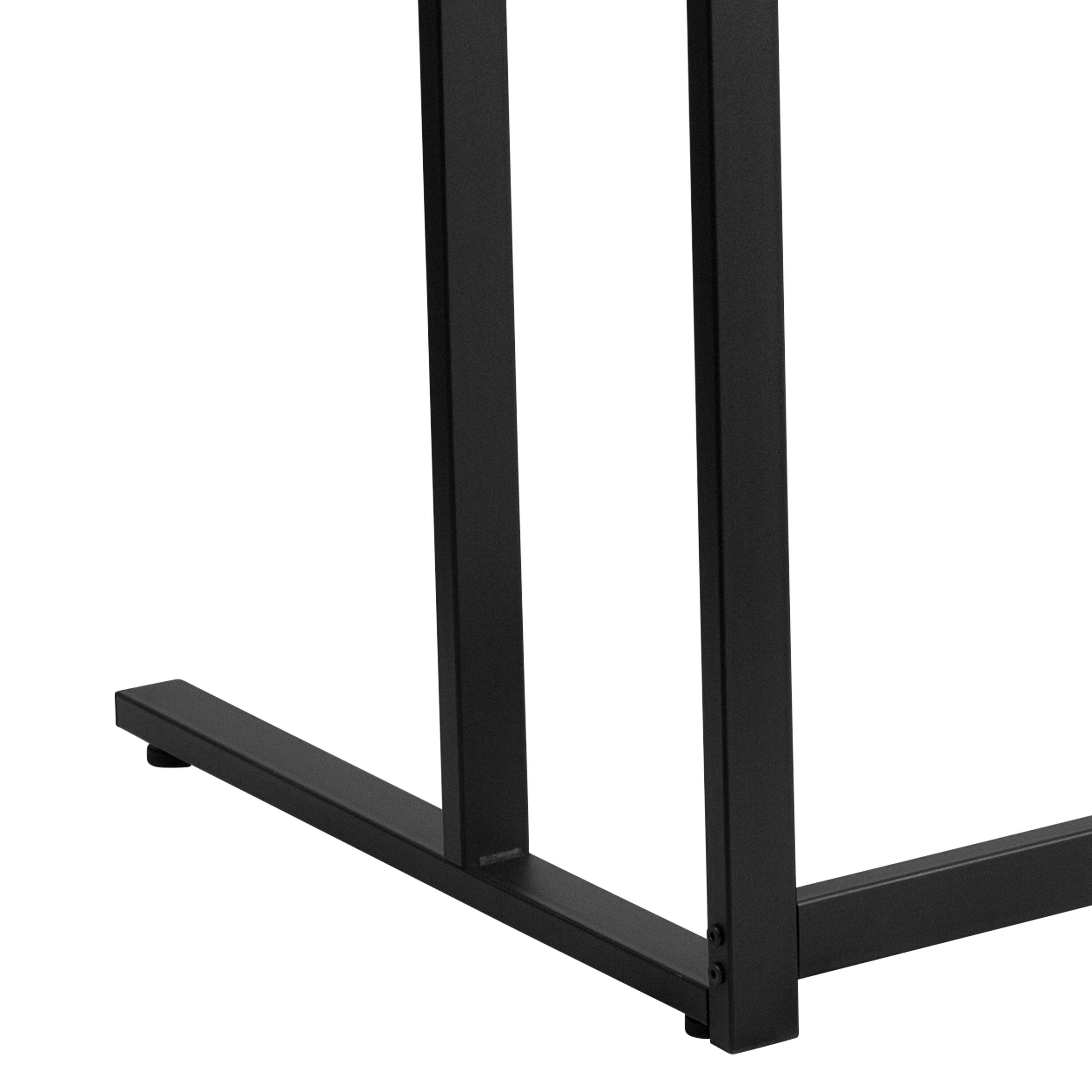 Alt View 7. Emma + Oliver - Glass Top Desk with Pedestal Metal Frame - Home Office Furniture - Clear Top/Black Frame.