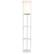 Angle. Simple Designs - Round Etagere Storage Floor Lamp with 2 USB, 1 Outlet - White.