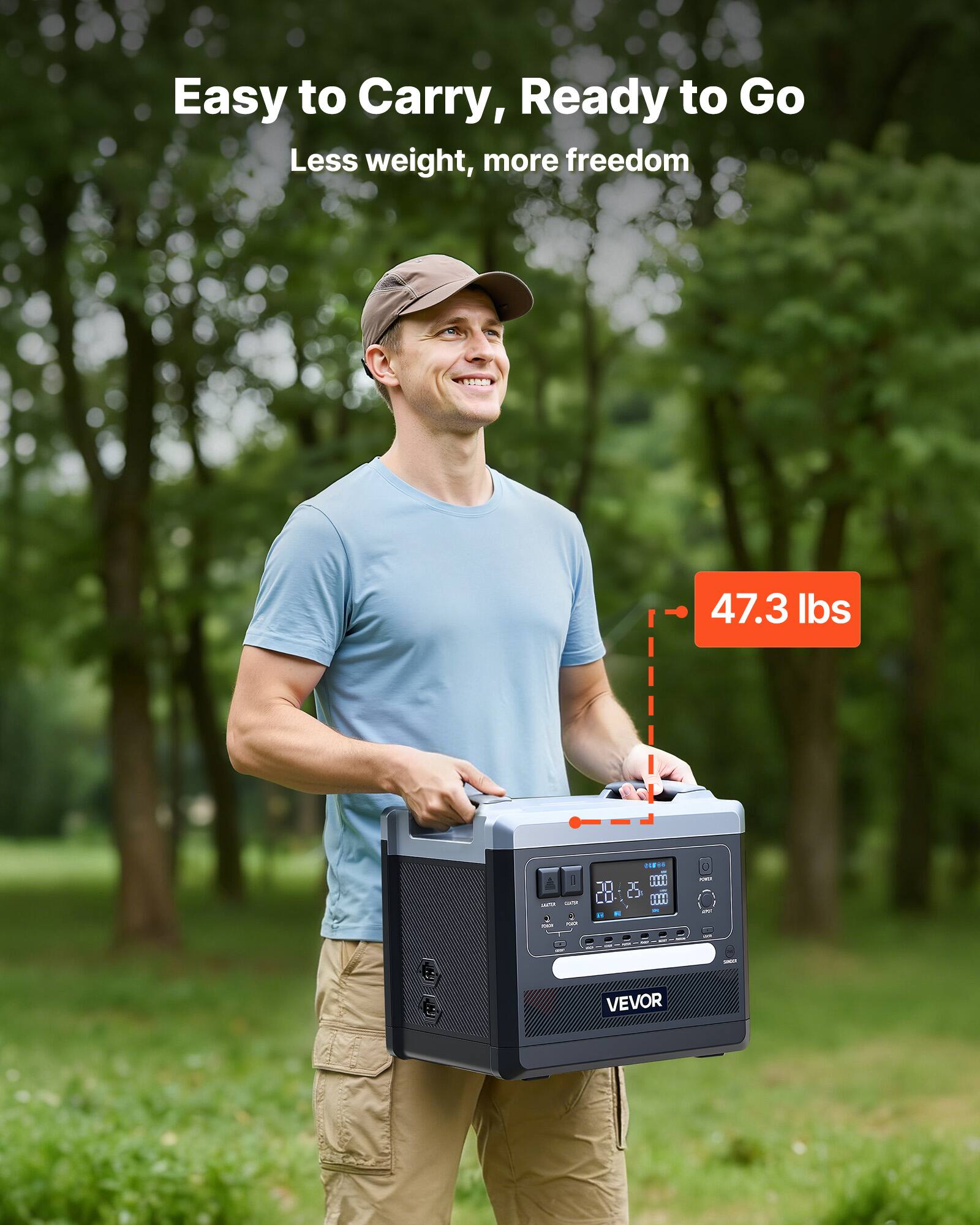 Easy to Carry, Ready to Go  
Less weight, more freedom  
47.3 lbs  

VEVOR
