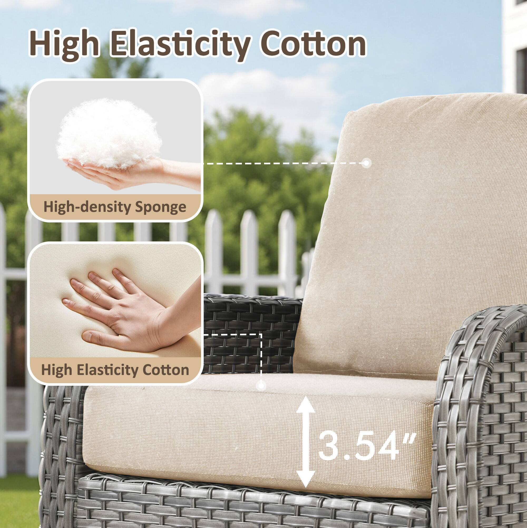 High Elasticity Cotton

- High-density Sponge
- High Elasticity Cotton

3.54"