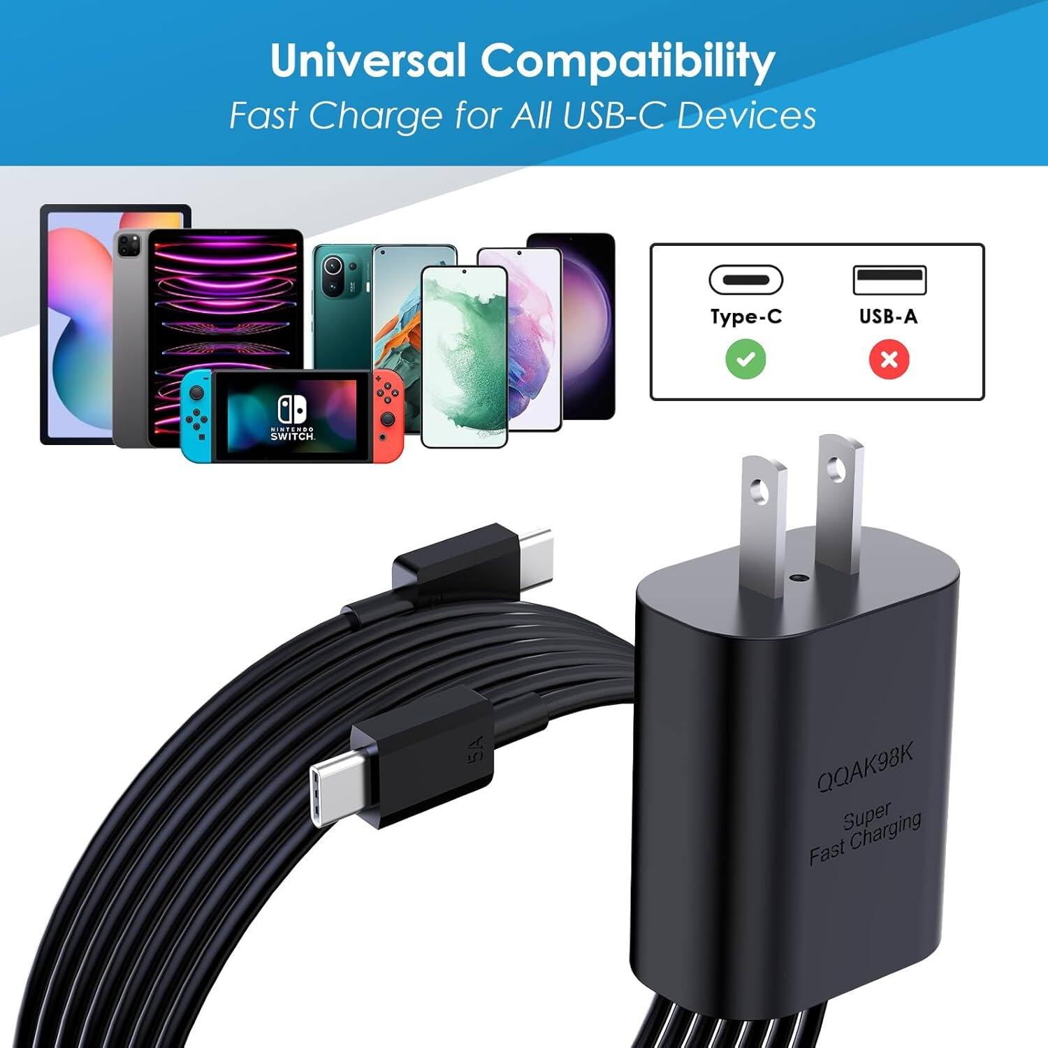 Universal Compatibility, Fast Charge for All USB-C Devices, Type-C, USB-A x D, ETER SWITCH, SA, QQAK98K, Super Charging, Fast