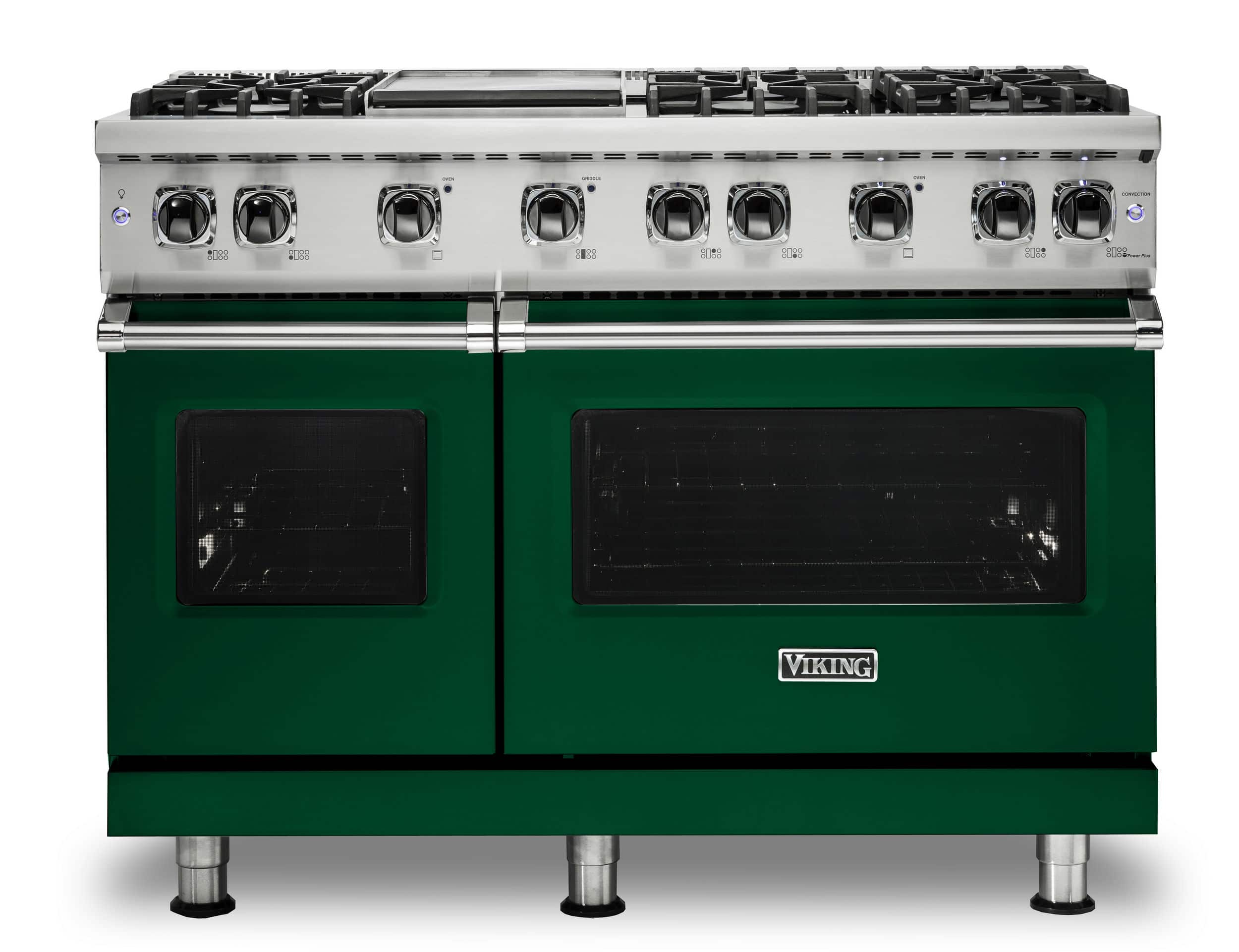 Viking - 6.1 Cu. Ft. 48"W. Professional 5 Series Freestanding Double Oven Gas Convection Range - Ivy
