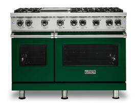Viking - 6.1 Cu. Ft. 48"W. Professional 5 Series Freestanding Double Oven Gas Convection Range - Ivy