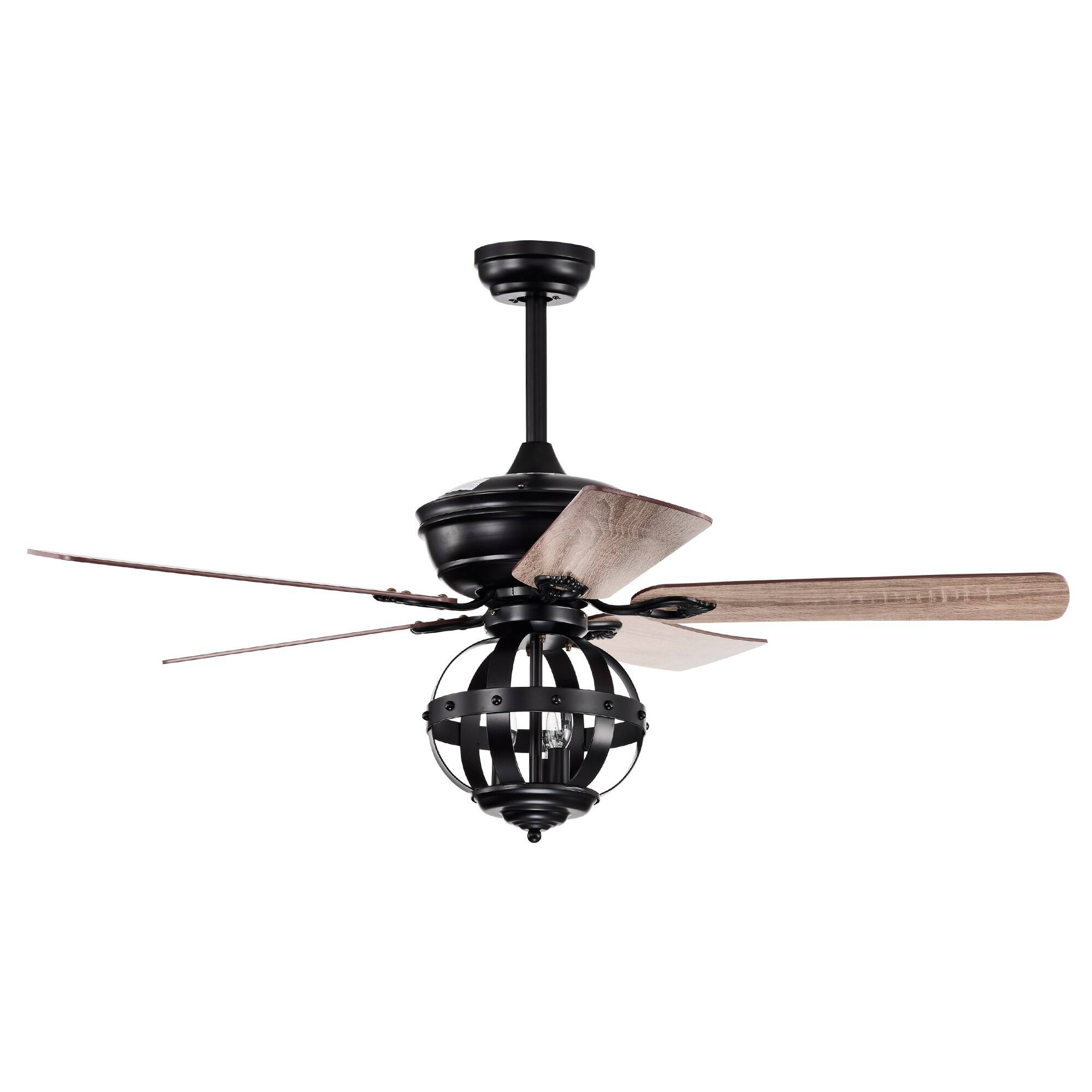 Alt View 7. Parrot Uncle - 52" Industrial Blacke Ceiling Fan with Remote Control - Black.