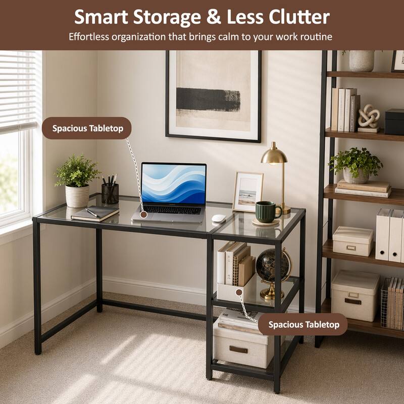 Smart Storage & Less Clutter  
Effortless organization that brings calm to your work routine  
Spacious Tabletop  
Spacious Tabletop