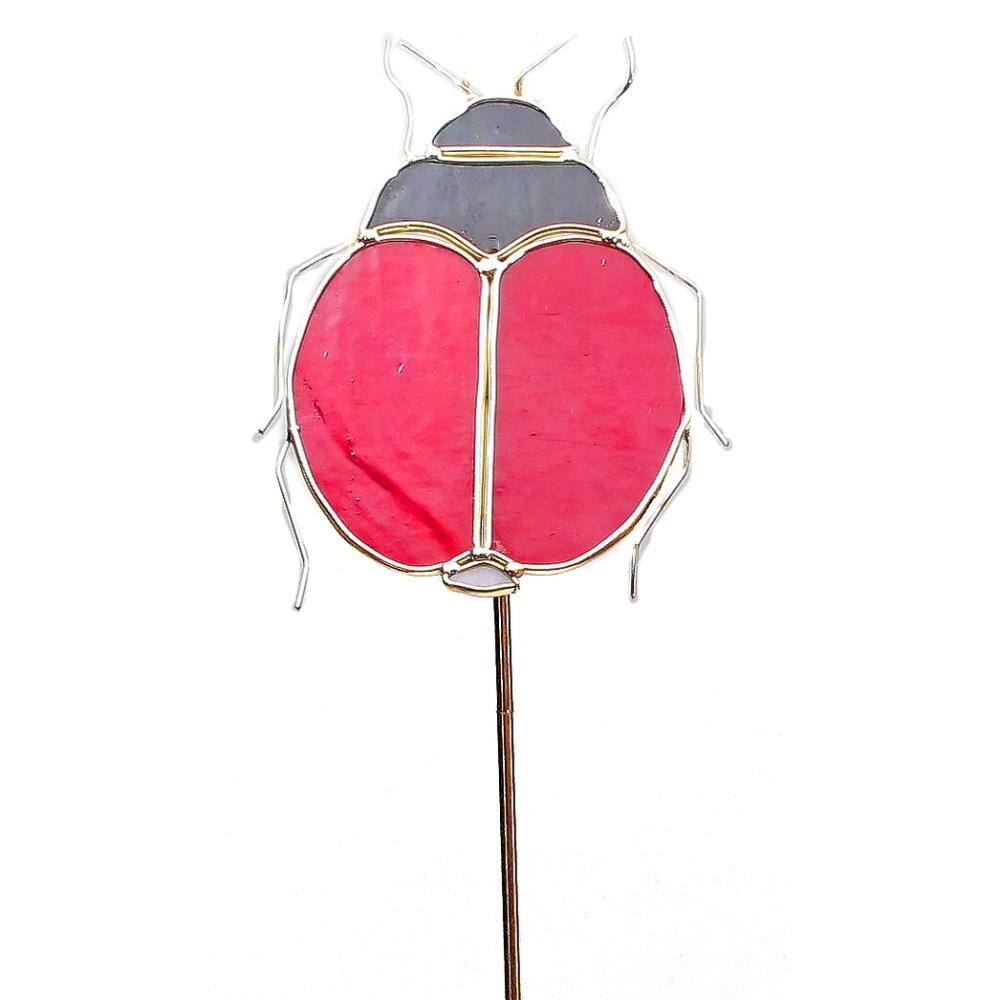 BreeBe - Ladybug Art Glass Garden Stake - Multi