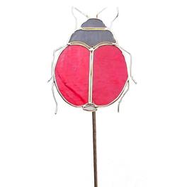 BreeBe - Ladybug Art Glass Garden Stake - Multi