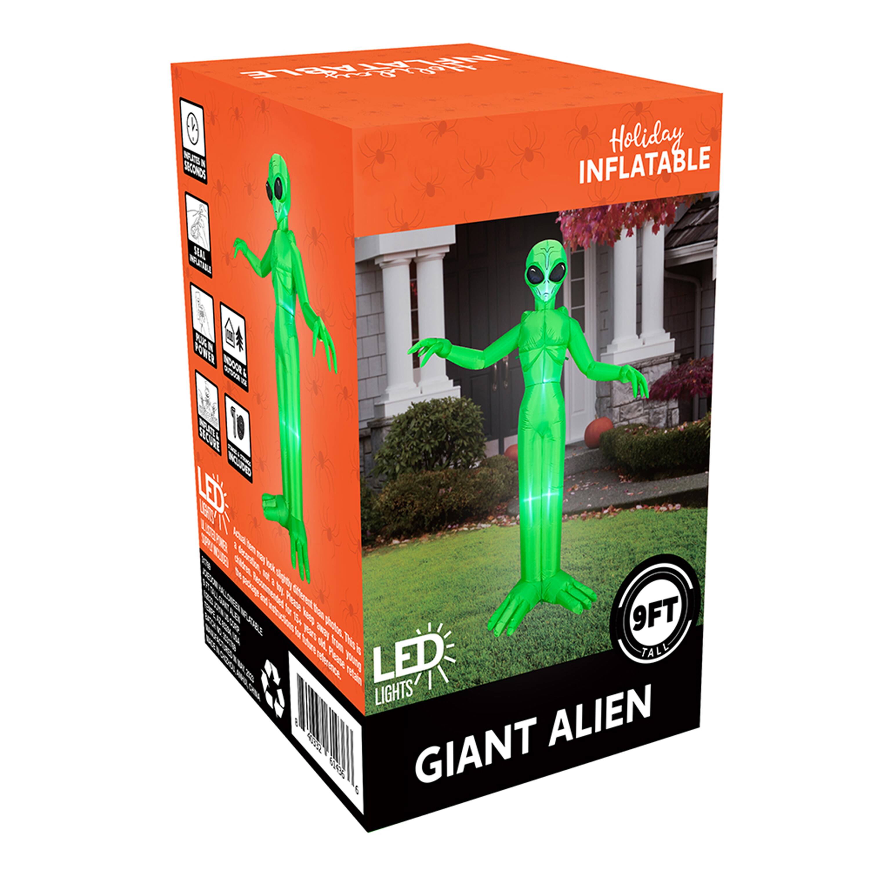 Holiday INFLATABLE  
GIANT ALIEN  
9FT  
LED LIGHTS