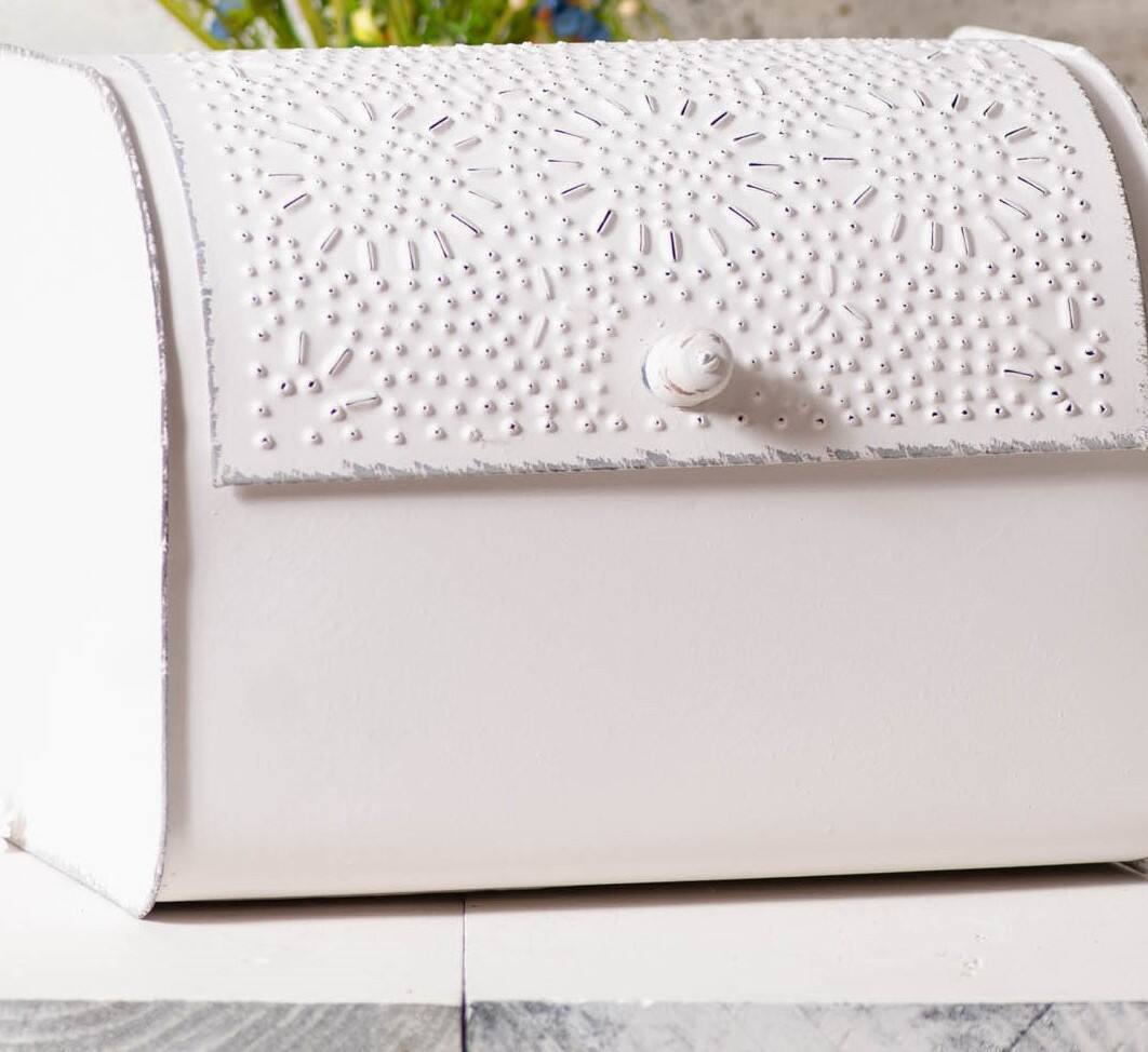 Alt View 2. Irvins Country Tinware - Irvins Country Tinware Bread Box in Rustic White - Rustic White.