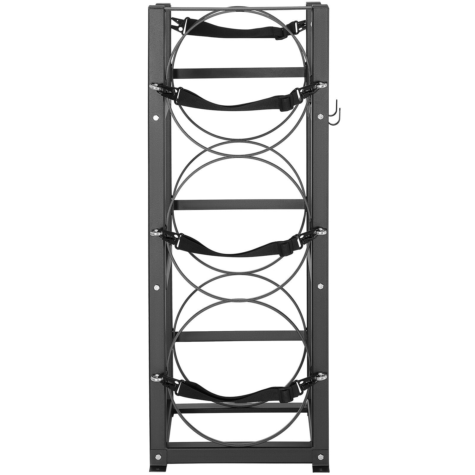Alt View 5. VEVOR - Refrigerant Tank Rack, with 3 x 30lbs Bottle Tanks, Cylinder Tank Rack 12.79x12.99x33.07 in, Refrigerant Cylinder Rack - Black.