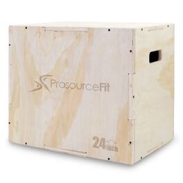 ProsourceFit - 3-in-1 Wood Plyometric Jump Box, 30/20/24 - Beige