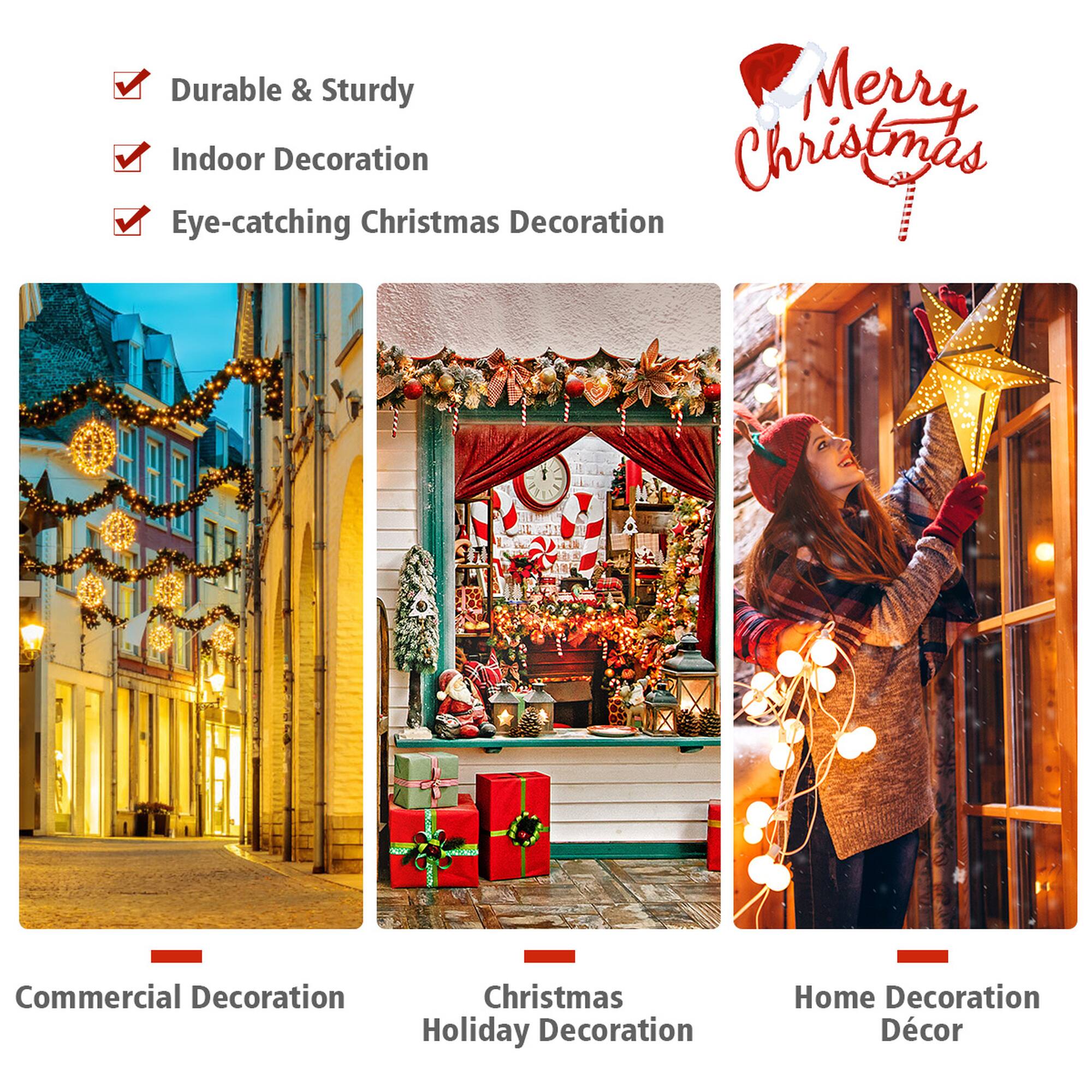 Durable & Sturdy Indoor Decoration - Christmas Eye-catching Christmas Decoration - Commercial Decoration - Christmas Holiday Decoration - Home Decoration.
