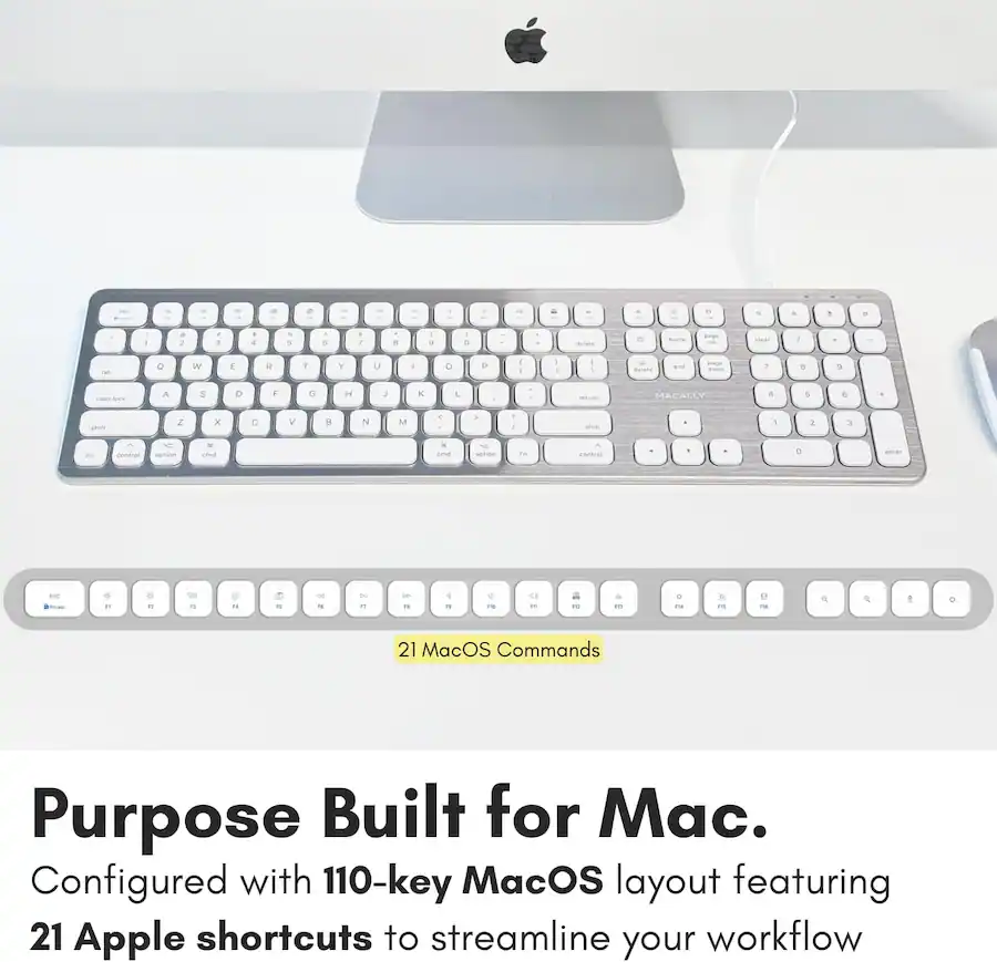Mac Pro Included Keyboard Macally Wired Keyboard for Mac with USB Ports for Mouse Compatible ...
