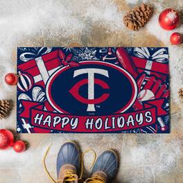 Evergreen Enterprises - 28" x 16" Happy Holidays Christmas Turf Door Mat - Multicolor