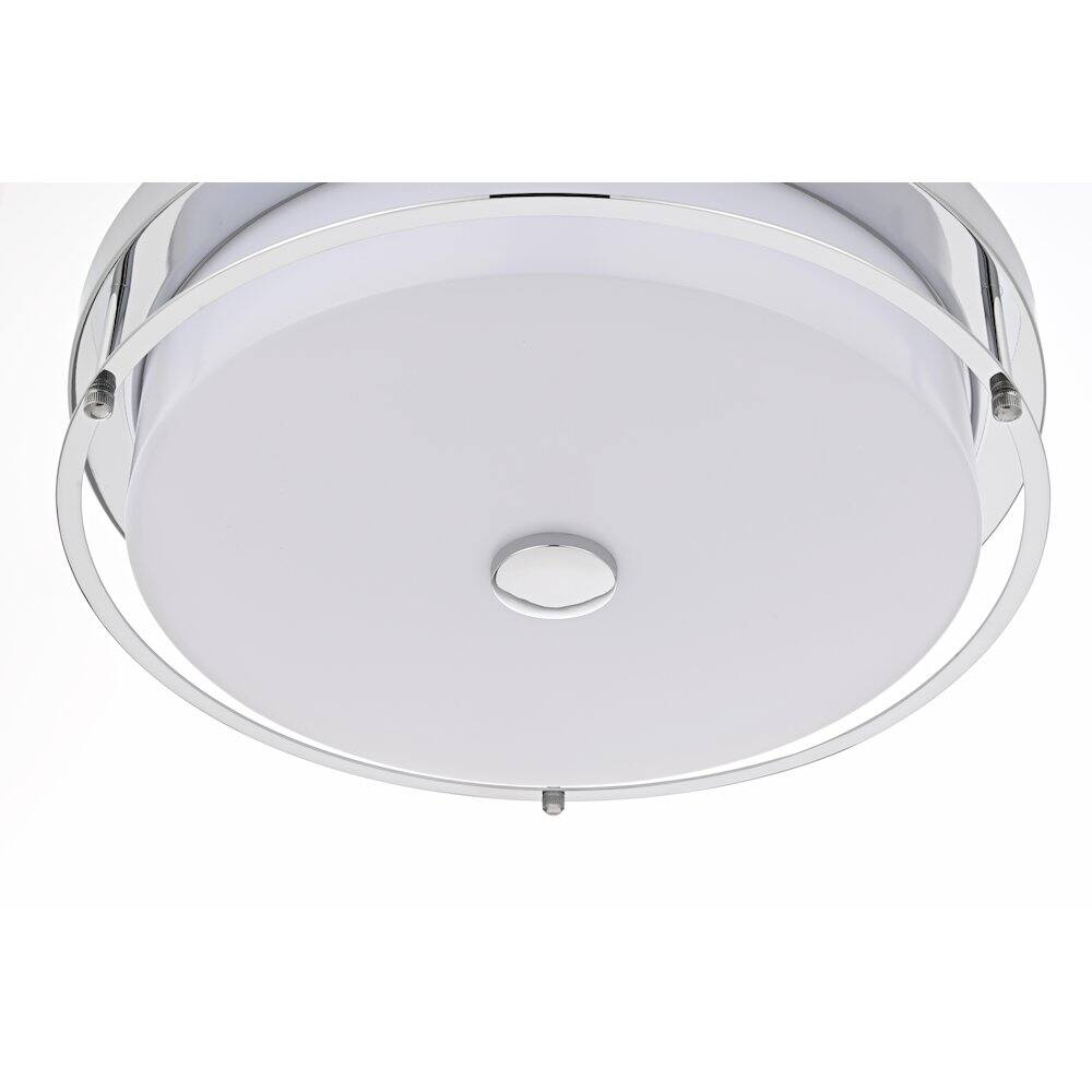 Alt View 3. Living District - Kolson 16 Inch Led Flush Mount Ceiling Light In Chrome - Chrome.