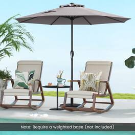 Mondawe - Outdoor Heavy Duty Market Umbrella with Crank Handle and 8 Sturdy Ribs - Gray