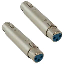 Sanoxy - (2-Pack) XLR Female to Female Gender Changer Coupler - Silver