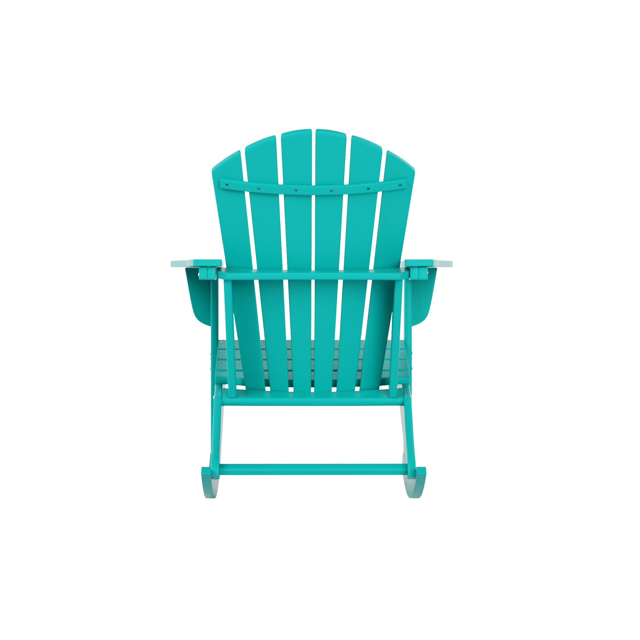 Alt View 2. WestinTrends - WestinTrends Dylan Outdoor Patio Poly Plastic Adirondack Rocking Chair - Turquoise.