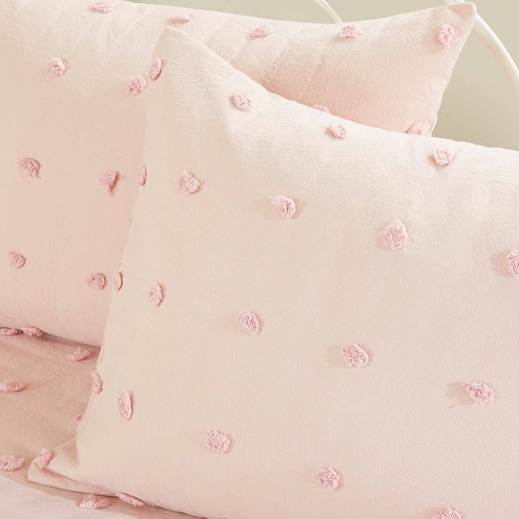 Alt View 1. Gracie Mills - Gracie Mills Mikel Elegance Defined Cotton Jacquard Comforter Set with Euro Shams and Throw Pillows - Pink.