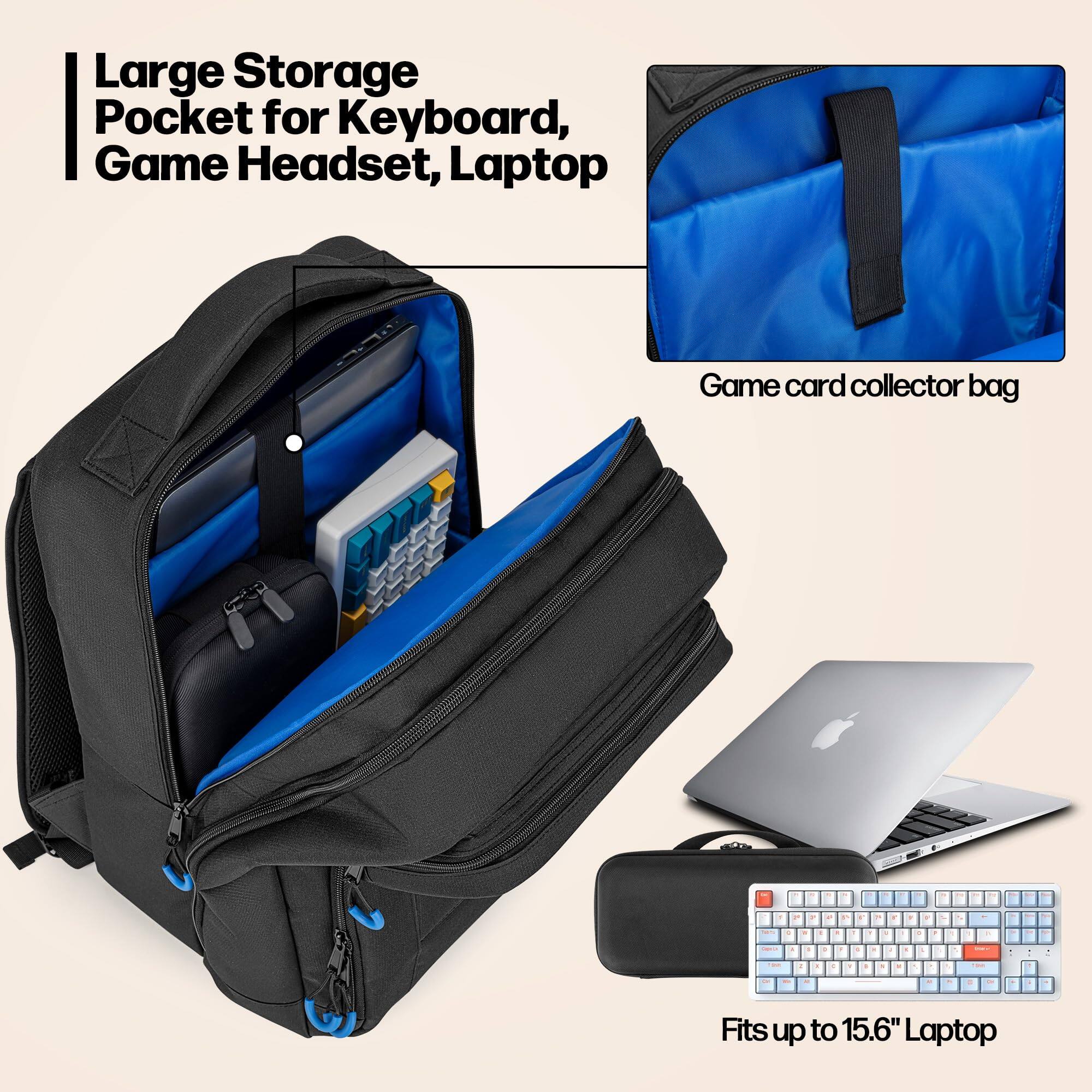 Large Storage Pocket for Keyboard, Game Headset, Laptop

Game card collector bag

Fits up to 15.6" Laptop