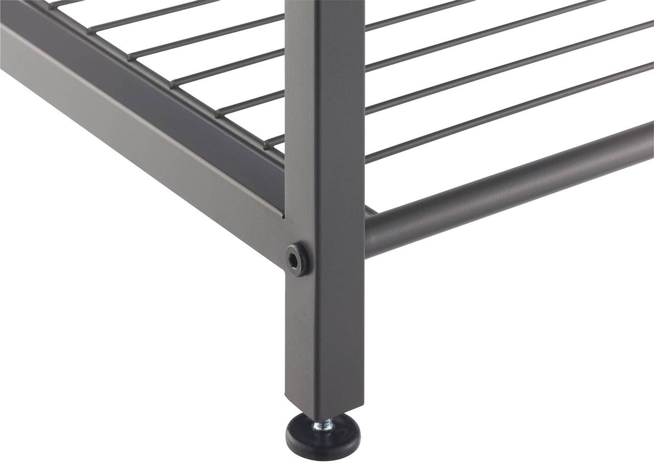 Alt View 13. TRINITY - 3-Tier Shoe Bench w/ Wire Shelves Dark Gray - Dark Gray.