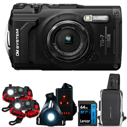 OM SYSTEM OM SYSTEM LENS 4x WIDE 1:2.0-4.9 OPTICAL ZOOM 4.5 18.0mm WATERPROOF 4K TG-7 & F2.0 SHOCKPROOF LED 64GB 150 MB/s S2 V30 XC 1 8 PRO Lexar 800x decophoto