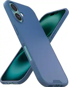 Smartish - iPhone 16 MagSafe Case - Gripmunk - Protective Slim Grip Magnetic Cover - Blues on the Green