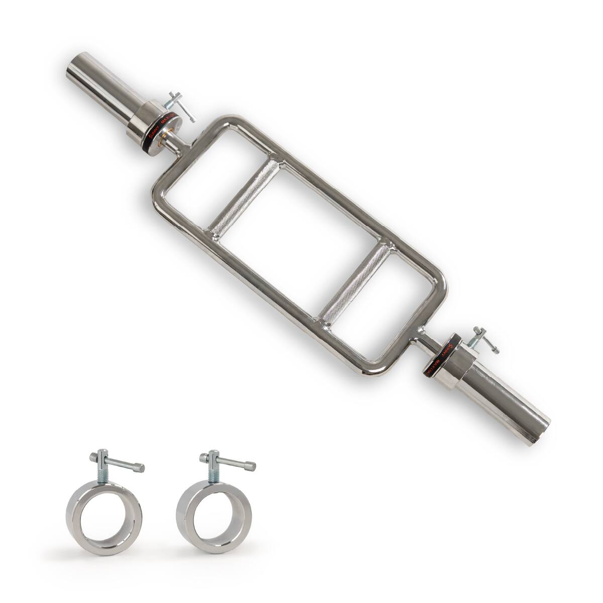 Front. Sunny Health & Fitness - Olympic Tricep Bar with Spin-Lock Ring Collars - Silver.