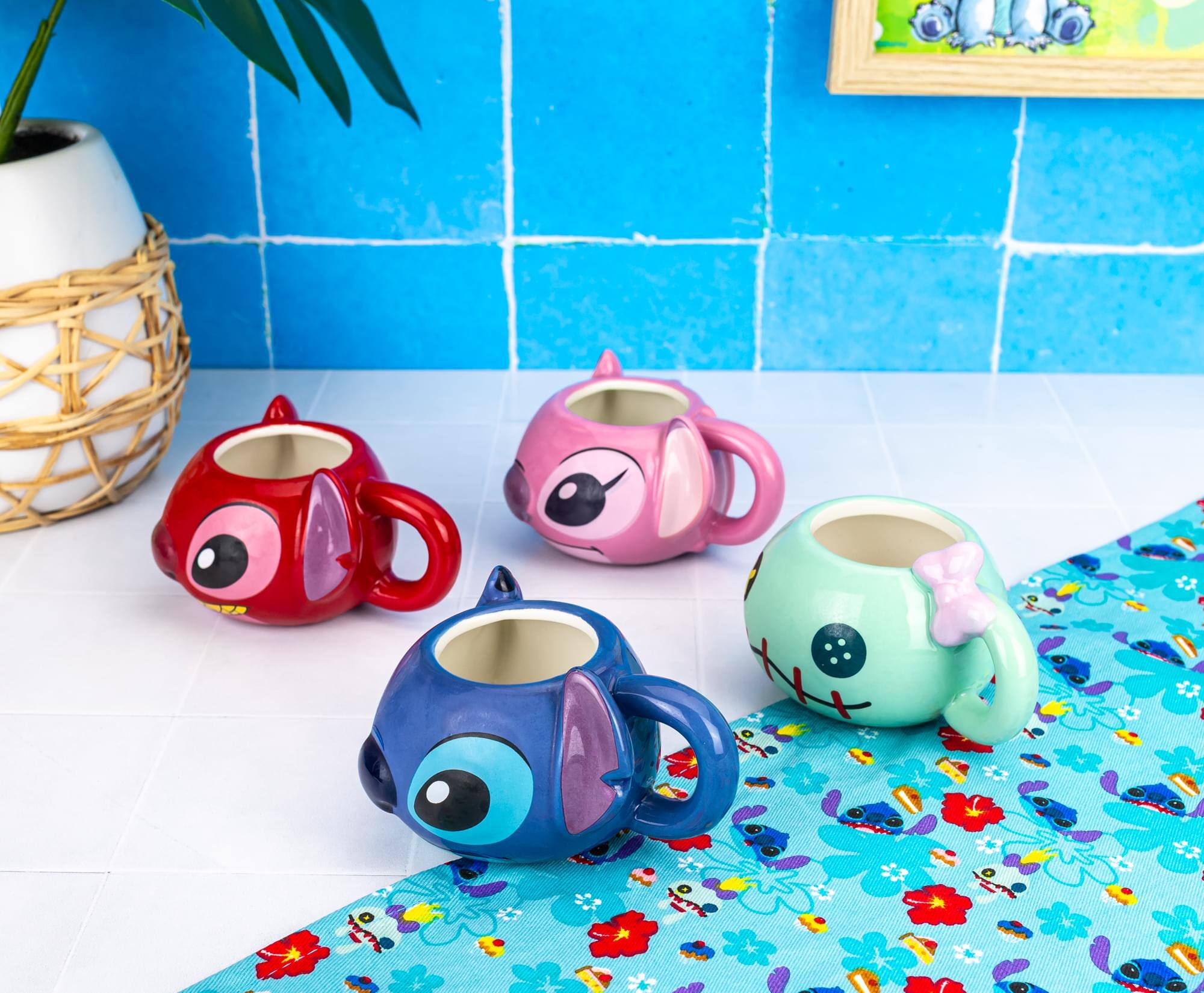 Alt View 3. Silver Buffalo - Disney Lilo & Stitch Characters 2-Ounce Sculpted Ceramic Mini Mugs | Set of 4 - Multi-Colored.