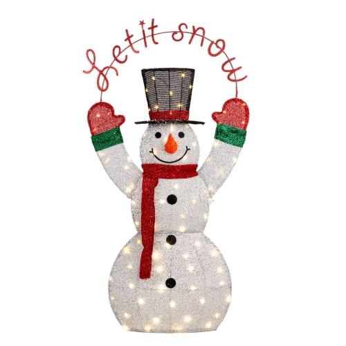 Winado - Lighted Snowman Christmas Decoration Pre-lit 2D Snowman with 90 LED Lights for Outdoor Holiday - Multicolor