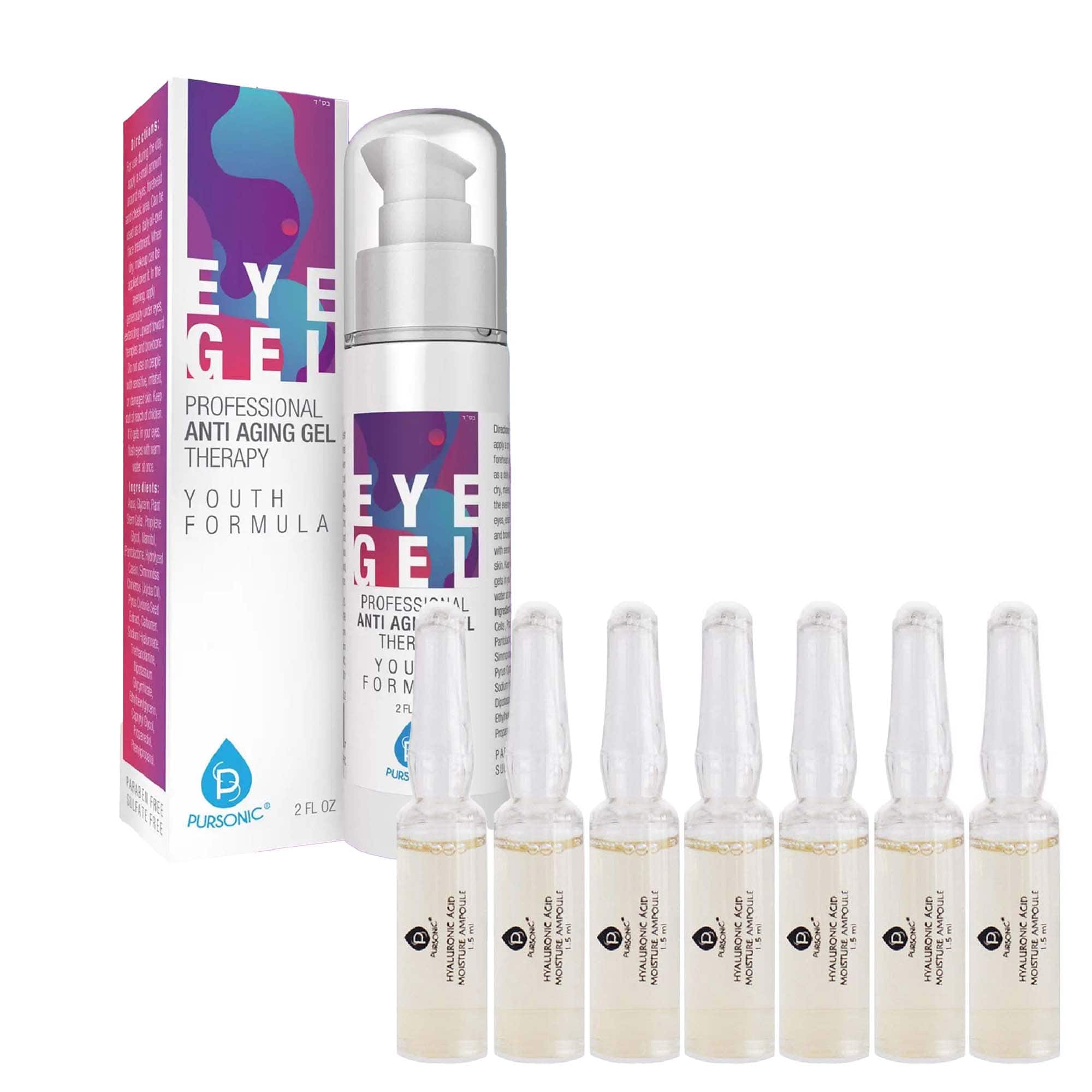 Pursonic - Ultimate Skincare Ampoule & Eye Gel Set - Multicolor